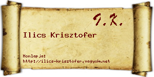 Ilics Krisztofer névjegykártya